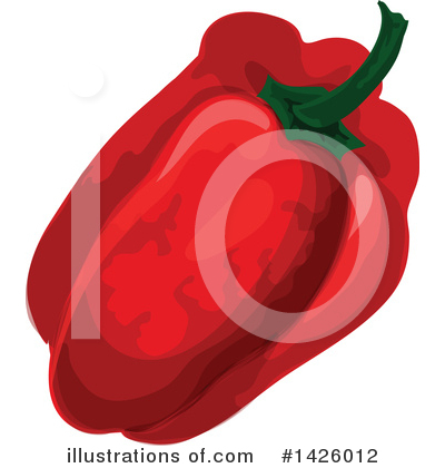 Red Bell Pepper Clipart #1426012 by Vector Tradition SM