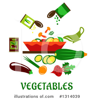 Royalty-Free (RF) Vegetables Clipart Illustration by Vector Tradition SM - Stock Sample #1314039