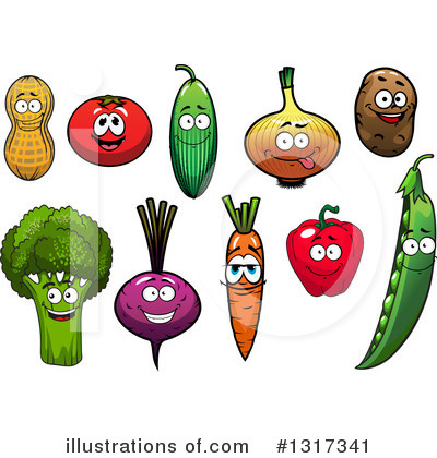 Royalty-Free (RF) Vegetables Clipart Illustration by Vector Tradition SM - Stock Sample #1317341