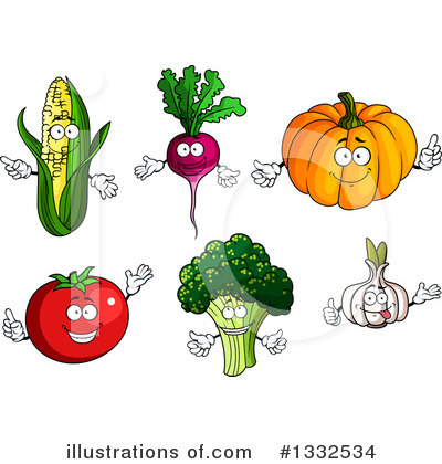 Royalty-Free (RF) Vegetables Clipart Illustration by Vector Tradition SM - Stock Sample #1332534