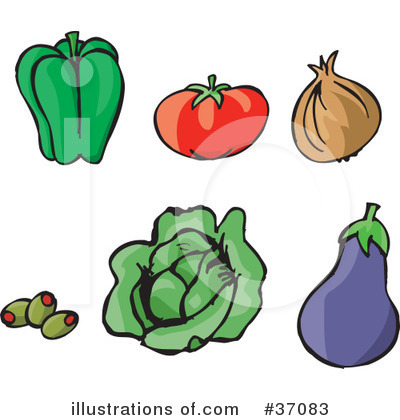 Royalty-Free (RF) Vegetables Clipart Illustration by Dennis Holmes Designs - Stock Sample #37083