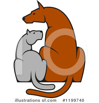 Cat And Dog Clipart #1199740 by Vector Tradition SM