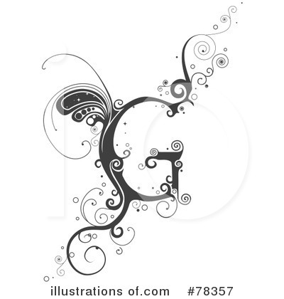 Royalty-Free (RF) Vine Letter Clipart Illustration by BNP Design Studio - Stock Sample #78357