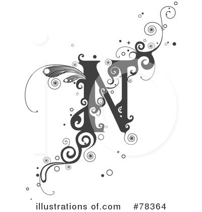 Royalty-Free (RF) Vine Letter Clipart Illustration by BNP Design Studio - Stock Sample #78364