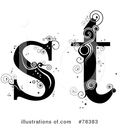 Royalty-Free (RF) Vine Letter Clipart Illustration by BNP Design Studio - Stock Sample #78383