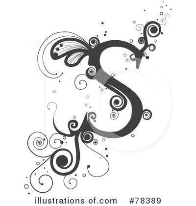 Royalty-Free (RF) Vine Letter Clipart Illustration by BNP Design Studio - Stock Sample #78389