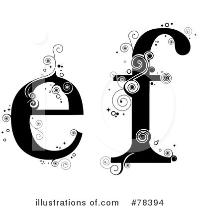 Royalty-Free (RF) Vine Letter Clipart Illustration by BNP Design Studio - Stock Sample #78394
