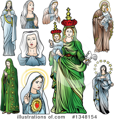 Royalty-Free (RF) Virgin Mary Clipart Illustration by dero - Stock Sample #1348154