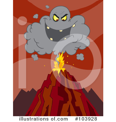 Volcano Clipart #103928 by Hit Toon