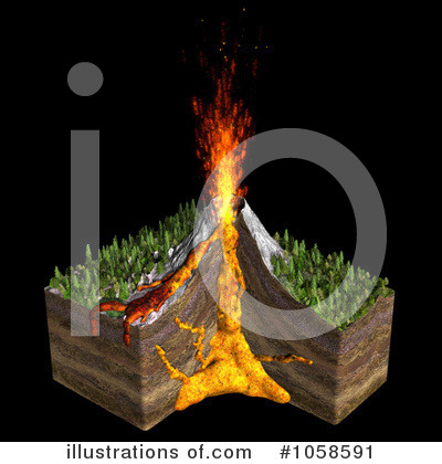 Royalty-Free (RF) Volcano Clipart Illustration by Michael Schmeling - Stock Sample #1058591