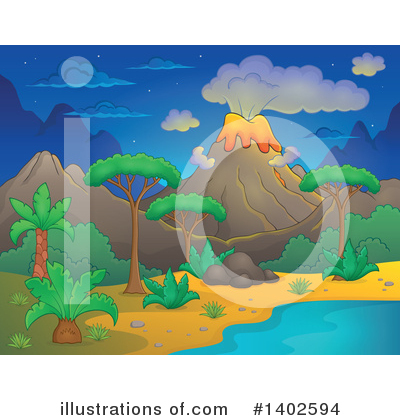 Royalty-Free (RF) Volcano Clipart Illustration by visekart - Stock Sample #1402594