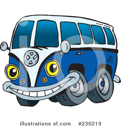Royalty-Free (RF) Volkswagen Van Clipart Illustration by Dennis Holmes Designs - Stock Sample #230219