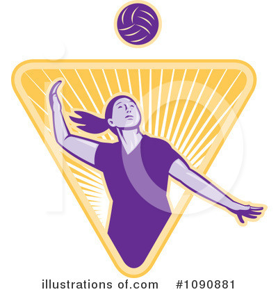 Royalty-Free (RF) Volleyball Clipart Illustration by patrimonio - Stock Sample #1090881
