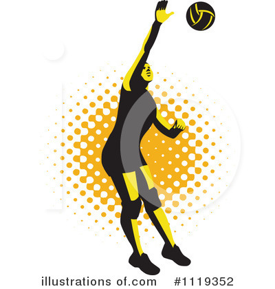 Royalty-Free (RF) Volleyball Clipart Illustration by patrimonio - Stock Sample #1119352