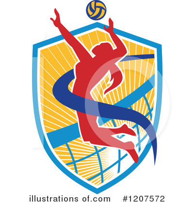 Royalty-Free (RF) Volleyball Clipart Illustration by patrimonio - Stock Sample #1207572