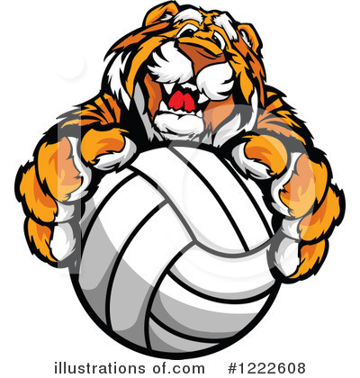Royalty-Free (RF) Volleyball Clipart Illustration by Chromaco - Stock Sample #1222608