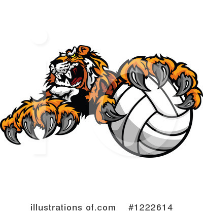 Royalty-Free (RF) Volleyball Clipart Illustration by Chromaco - Stock Sample #1222614
