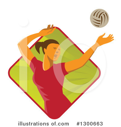 Royalty-Free (RF) Volleyball Clipart Illustration by patrimonio - Stock Sample #1300663