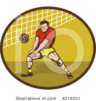 Royalty-Free (RF) Volleyball Clipart Illustration by patrimonio - Stock Sample #216521