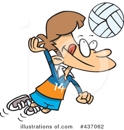 Royalty-Free (RF) Volleyball Clipart Illustration by toonaday - Stock Sample #437062