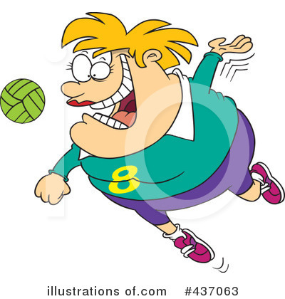 Royalty-Free (RF) Volleyball Clipart Illustration by toonaday - Stock Sample #437063