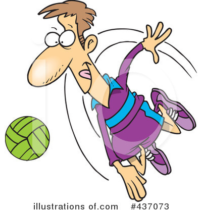 Royalty-Free (RF) Volleyball Clipart Illustration by toonaday - Stock Sample #437073