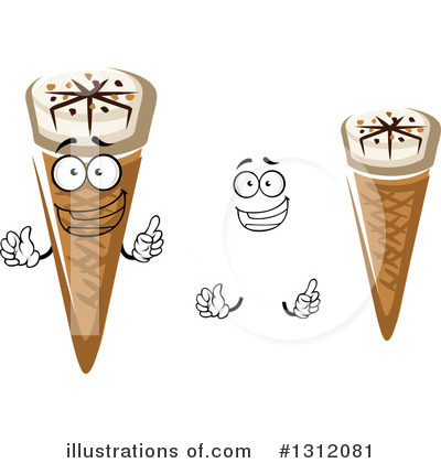 Royalty-Free (RF) Waffle Ice Cream Cone Clipart Illustration by Vector Tradition SM - Stock Sample #1312081