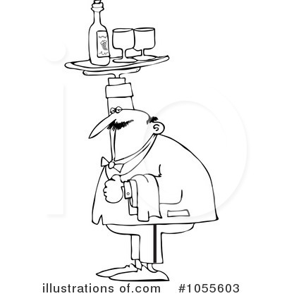 Royalty-Free (RF) Waiter Clipart Illustration by djart - Stock Sample #1055603
