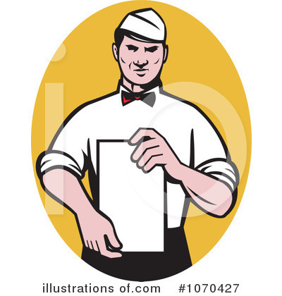 Royalty-Free (RF) Waiter Clipart Illustration by patrimonio - Stock Sample #1070427