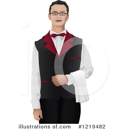 Royalty-Free (RF) Waiter Clipart Illustration by dero - Stock Sample #1219482