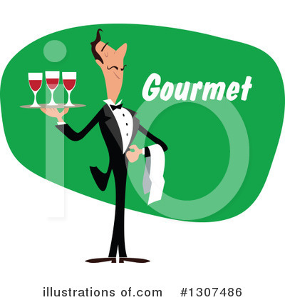 Royalty-Free (RF) Waiter Clipart Illustration by Vector Tradition SM - Stock Sample #1307486