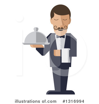 Royalty-Free (RF) Waiter Clipart Illustration by AtStockIllustration - Stock Sample #1316994