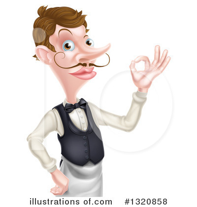 Royalty-Free (RF) Waiter Clipart Illustration by AtStockIllustration - Stock Sample #1320858