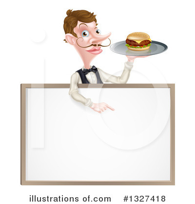 Royalty-Free (RF) Waiter Clipart Illustration by AtStockIllustration - Stock Sample #1327418