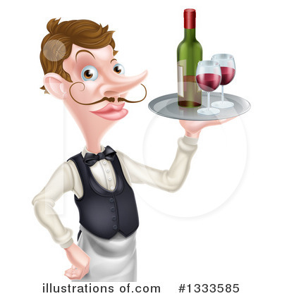 Royalty-Free (RF) Waiter Clipart Illustration by AtStockIllustration - Stock Sample #1333585