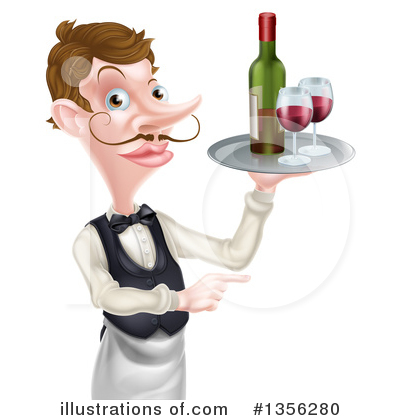 Royalty-Free (RF) Waiter Clipart Illustration by AtStockIllustration - Stock Sample #1356280