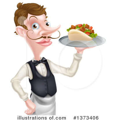 Royalty-Free (RF) Waiter Clipart Illustration by AtStockIllustration - Stock Sample #1373406
