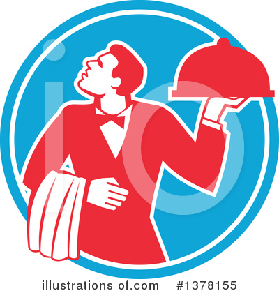 Royalty-Free (RF) Waiter Clipart Illustration by patrimonio - Stock Sample #1378155