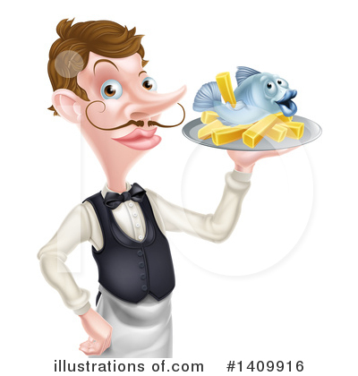 Royalty-Free (RF) Waiter Clipart Illustration by AtStockIllustration - Stock Sample #1409916