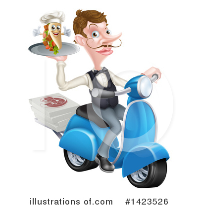 Royalty-Free (RF) Waiter Clipart Illustration by AtStockIllustration - Stock Sample #1423526