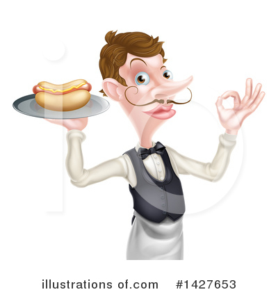 Royalty-Free (RF) Waiter Clipart Illustration by AtStockIllustration - Stock Sample #1427653