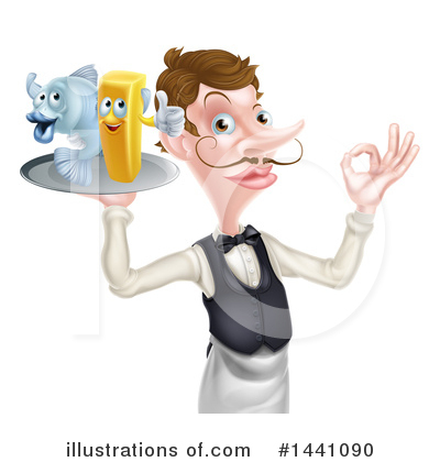 Royalty-Free (RF) Waiter Clipart Illustration by AtStockIllustration - Stock Sample #1441090