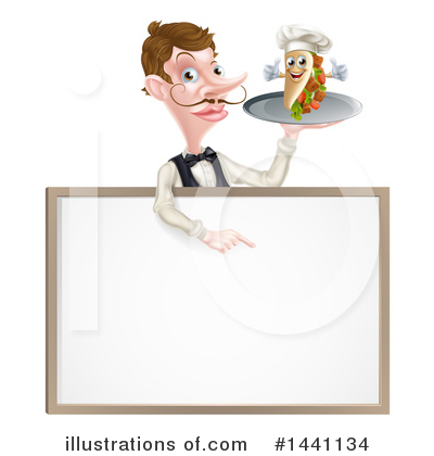 Royalty-Free (RF) Waiter Clipart Illustration by AtStockIllustration - Stock Sample #1441134