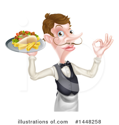 Royalty-Free (RF) Waiter Clipart Illustration by AtStockIllustration - Stock Sample #1448258