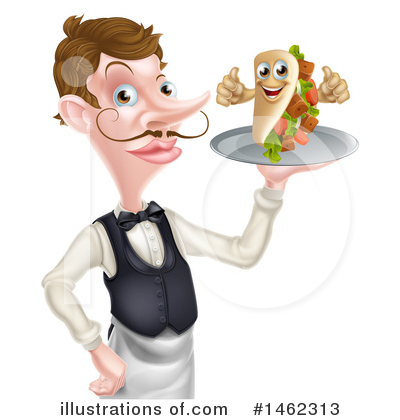 Royalty-Free (RF) Waiter Clipart Illustration by AtStockIllustration - Stock Sample #1462313