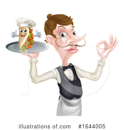 Royalty-Free (RF) Waiter Clipart Illustration by AtStockIllustration - Stock Sample #1644005