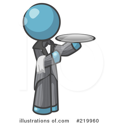 Royalty-Free (RF) Waiter Clipart Illustration by Leo Blanchette - Stock Sample #219960