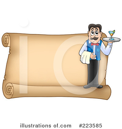 Royalty-Free (RF) Waiter Clipart Illustration by visekart - Stock Sample #223585