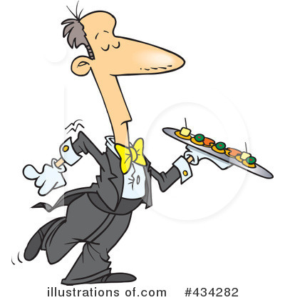 Royalty-Free (RF) Waiter Clipart Illustration by toonaday - Stock Sample #434282