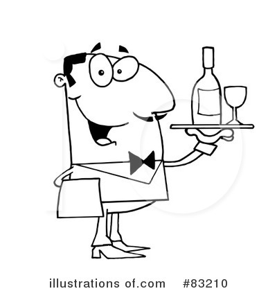 Royalty-Free (RF) Waiter Clipart Illustration by Hit Toon - Stock Sample #83210